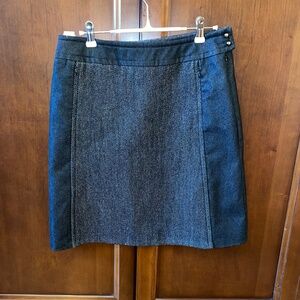 Giancarlo Ferre Jeans nearly black denim/wool skirt, size 8